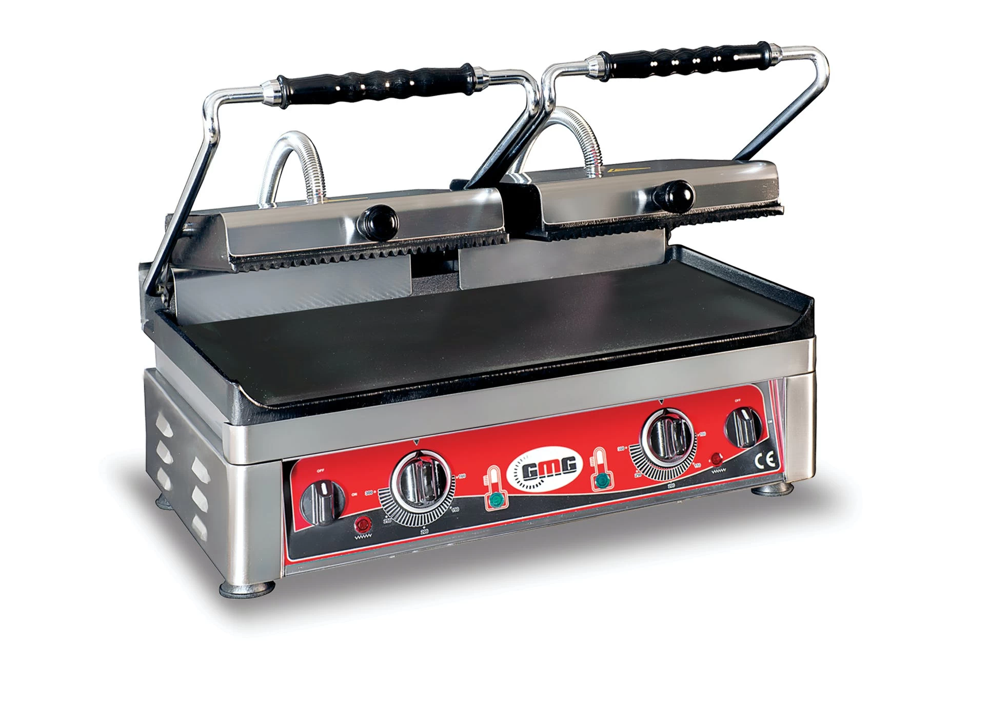 GMG - Doppel-Kontaktgrill - ▲ Gerillt ▼ Glatt - Mit Grillplatten Aus Gusseisen, Fettauffangschale Und Temperaturregelung 50° - 300° C 2 GMG - Doppel-Kontaktgrill - ▲ Gerillt ▼ Glatt - Mit Grillplatten Aus Gusseisen, Fettauffangschale Und Temperaturregelung 50° - 300° C – Bild 2