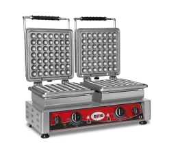 GMG - Waffeleisen Lokmia-S - 2x (Ø49 X 3cm X 1,4cm/2,8cm) - Wechselbare Backplatte & Einfache Montage - 50° Bis 300°C - Leichte Reinigung