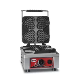 GMG - Waffeleisen Ti Amo - 4x (13,2 X 12,5 X 2,8cm) - 50° Bis 300°C Feste Backplatte Aus Gusseisen - Gehäuse Edelstahl