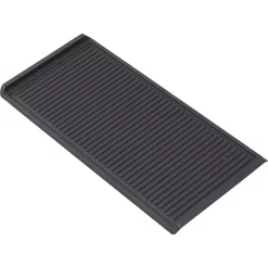 Simfer Gusseisen-Grillplatte | 47 X 23 Cm | Für 60 Cm Gaskochfelder, Kohlegrill, Elektrogrill | Gerippt | Topfträger-Klammern | Grillzubehör | Schwarz