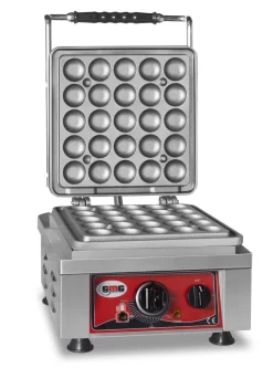 GMG - Waffeleisen Lokmia-L - 1x (Ø 25 X 4,2cm X 1,2cm / 2,4cm) - 50° Bis 300°C Feste Backplatte Aus Gusseisen - Fettfangrinne