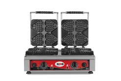 GMG - Waffeleisen Ti Amo - 8x (13,2 X 12,5 X 2,8cm) - 50° Bis 300°C Feste Backplatte Aus Gusseisen - Gehäuse Edelstahl